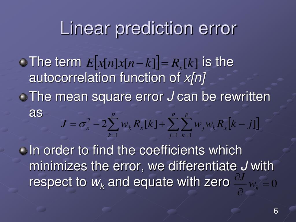 PPT - Linear prediction PowerPoint Presentation, free download - ID:2417114