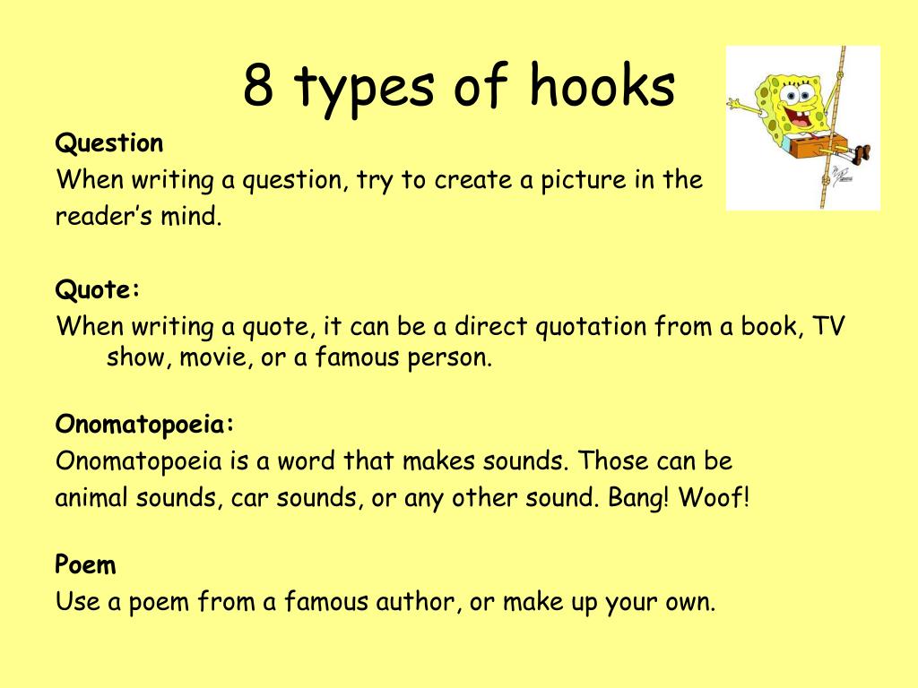 types of hooks in essay