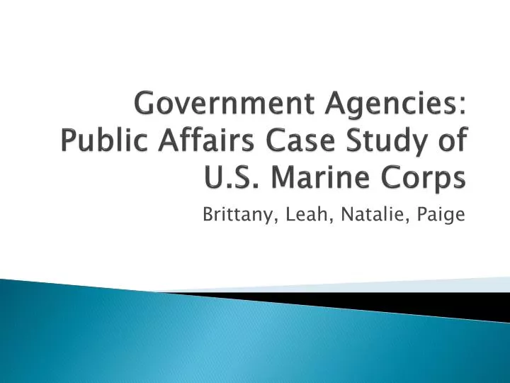 PPT - Government Agencies: Public Affairs Case Study of U.S. Marine ...