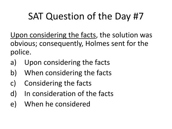 PPT SAT Question of the Day 7 PowerPoint Presentation, free download