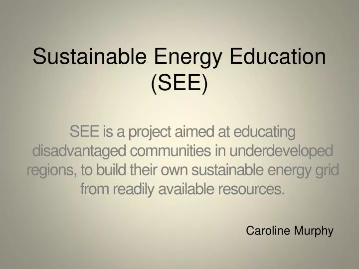 sustainable energy education see n.