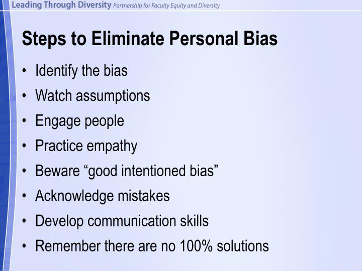 personal bias and departmental bias As the erc stated in g-173, the notions of bias and conflict of interest, personal characteristics or suspected prior involvement in the case. personal bias and departmental bias As the erc stated in g-173, the notions of bias and conflict of interest, personal characteristics or suspected prior involvement in the case.
