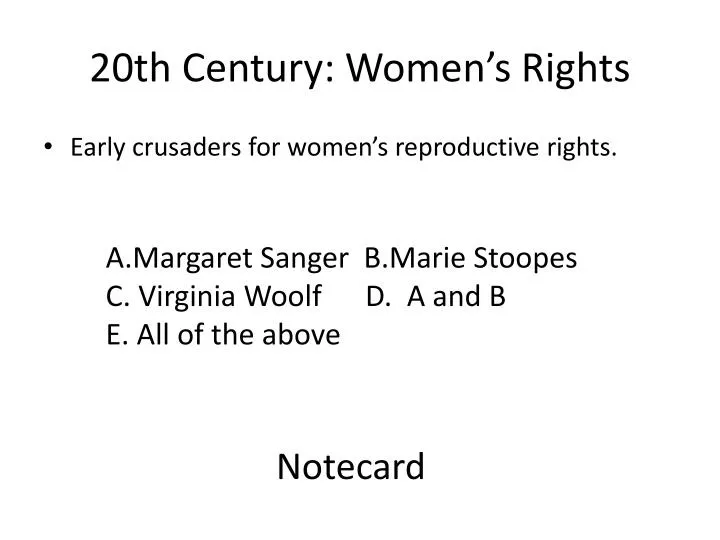 20th century women s rights n.