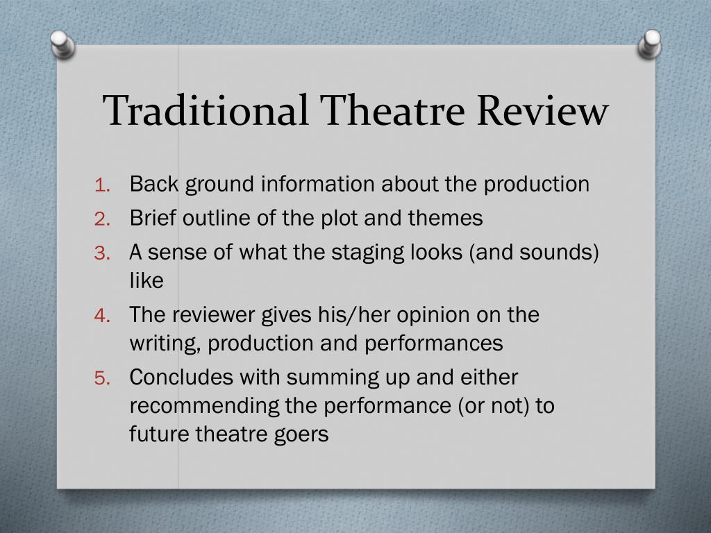 how to write a theatre research paper