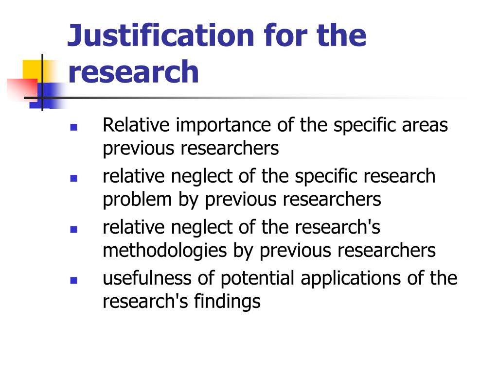 justification of a research study meaning