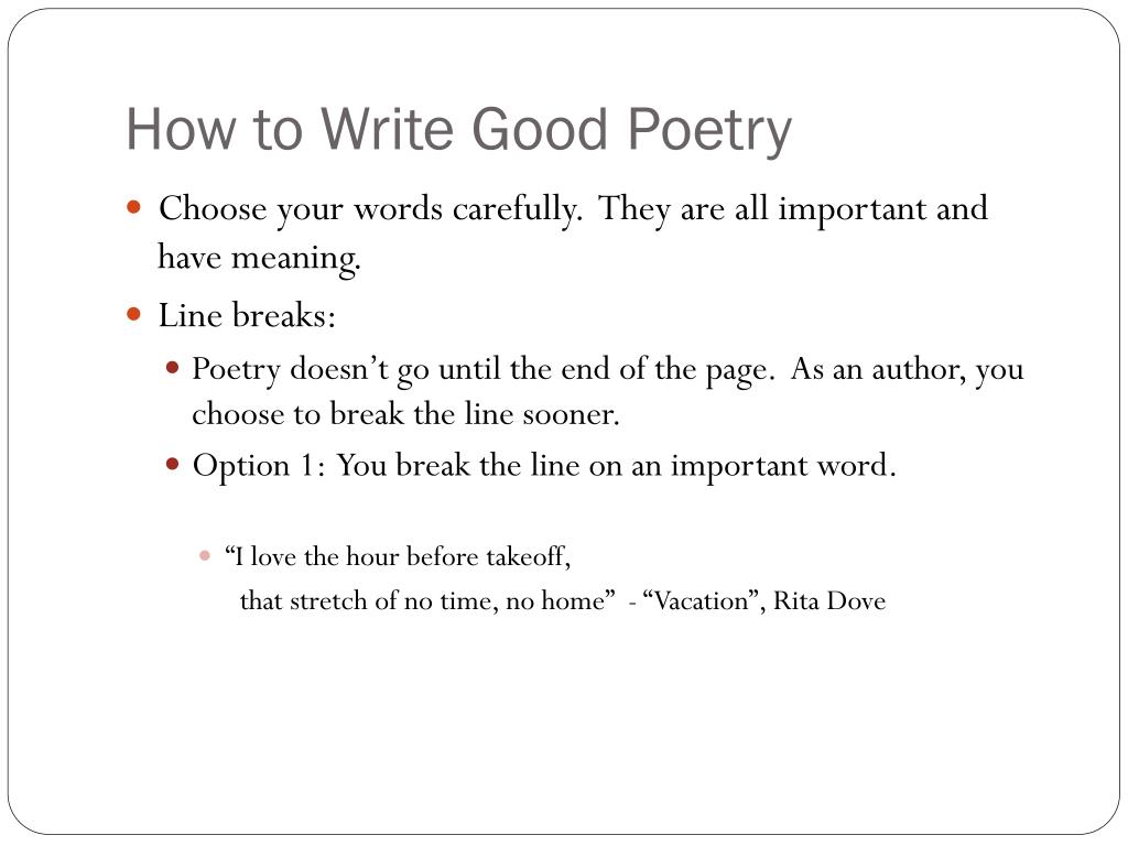 PPT - How to Write Good Poetry PowerPoint Presentation, free