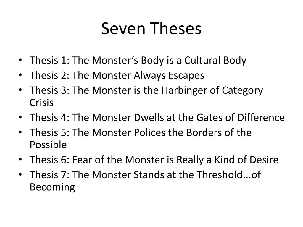 7 thesis of monsters