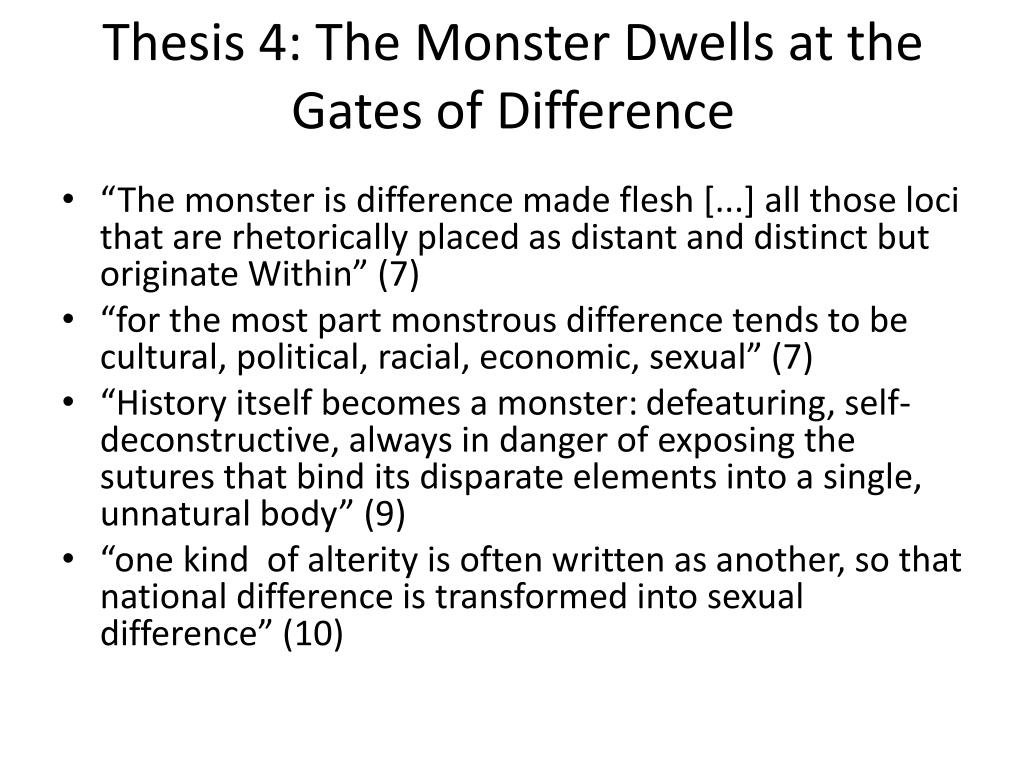 7 thesis of monsters