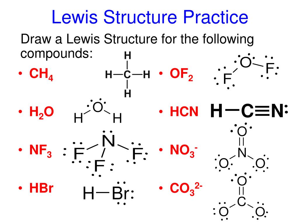 C N Lewis Structure Practice Draw a Lewis Structure for the following compo...