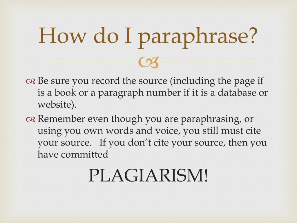 paraphrasing and summarizing slideshare