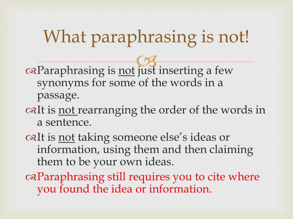 powerpoint on paraphrasing