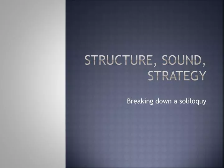 structure sound strategy n.