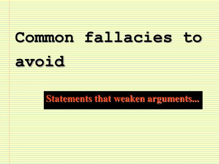 how to avoid using fallacies