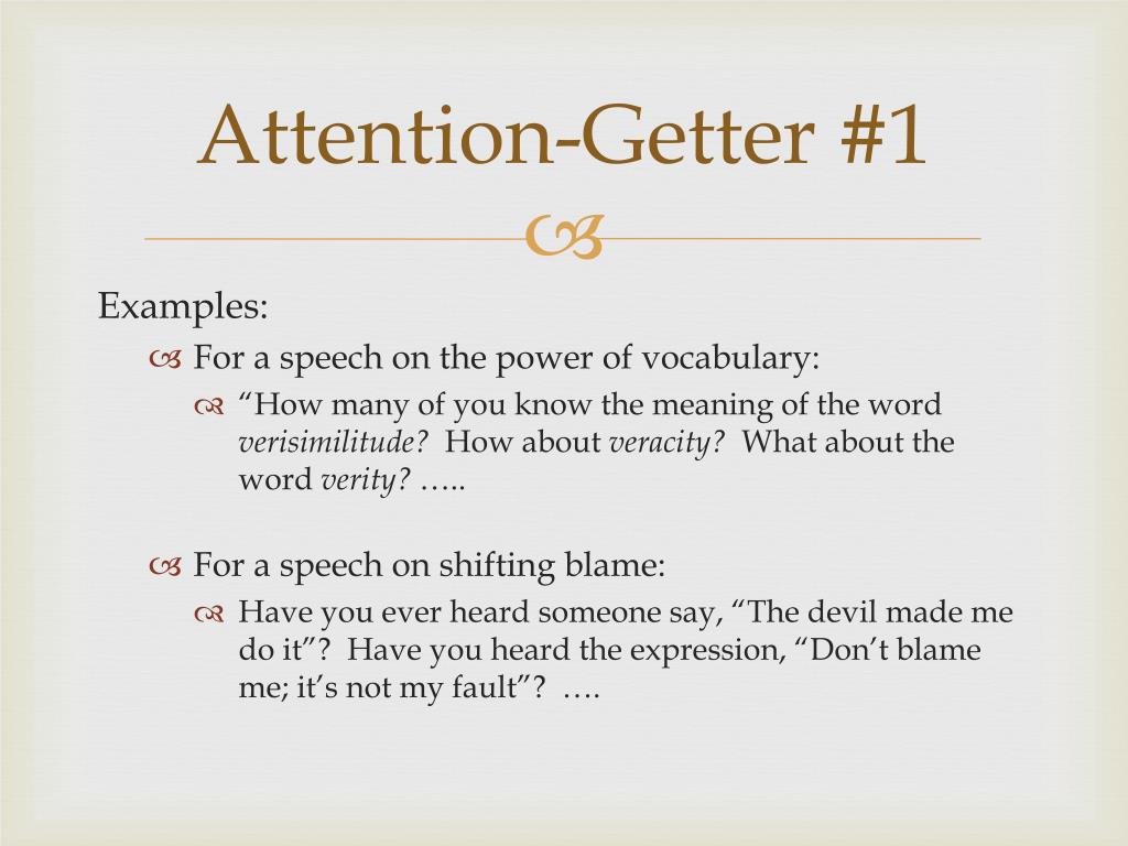 self introduction speech attention getter examples