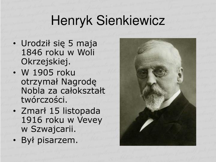 W Którym Roku Henryk Sienkiewicz Otrzymał Nagrodę Nobla PPT - Polscy nobliści w dziedzinie literatury PowerPoint Presentation