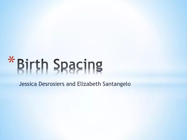 birth spacing n.