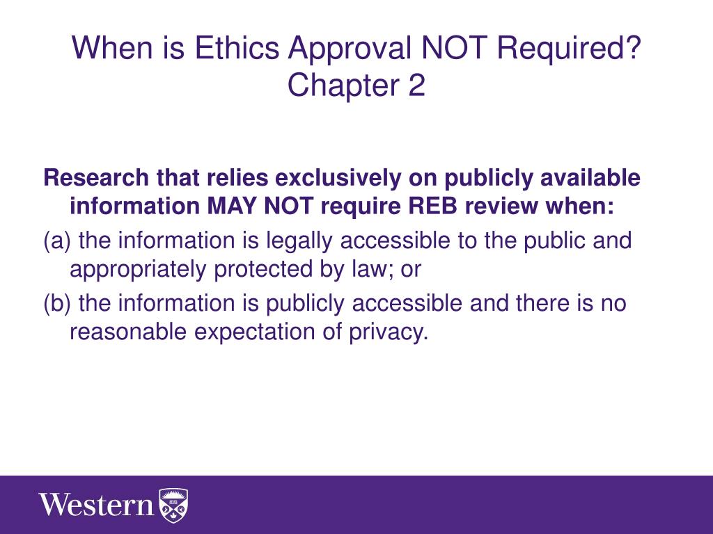what research does not need ethics approval