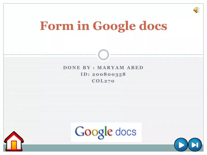 PPT - Form in Google docs PowerPoint Presentation, free download - ID