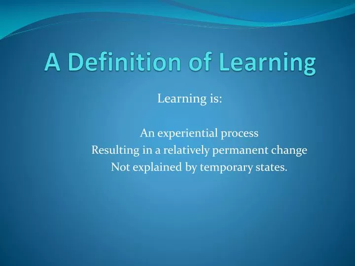 presentation in learning definition