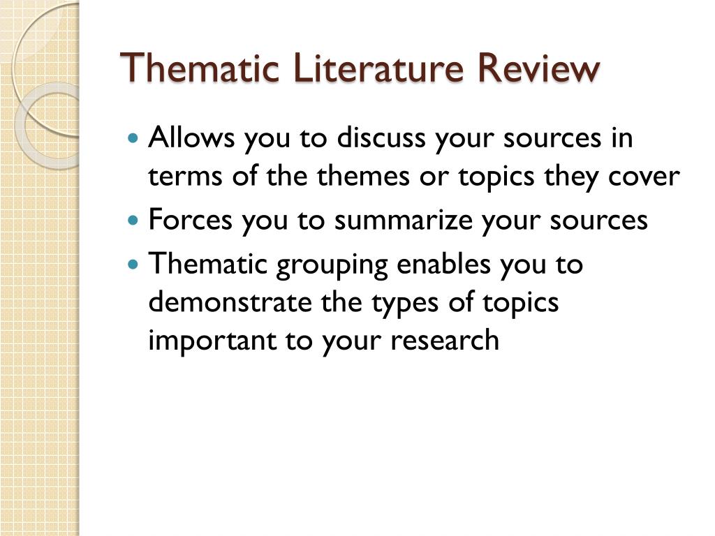 how to do a thematic analysis for literature review
