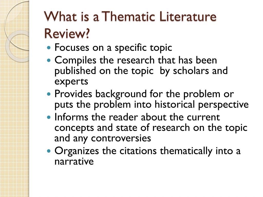 thematic literature review example pdf