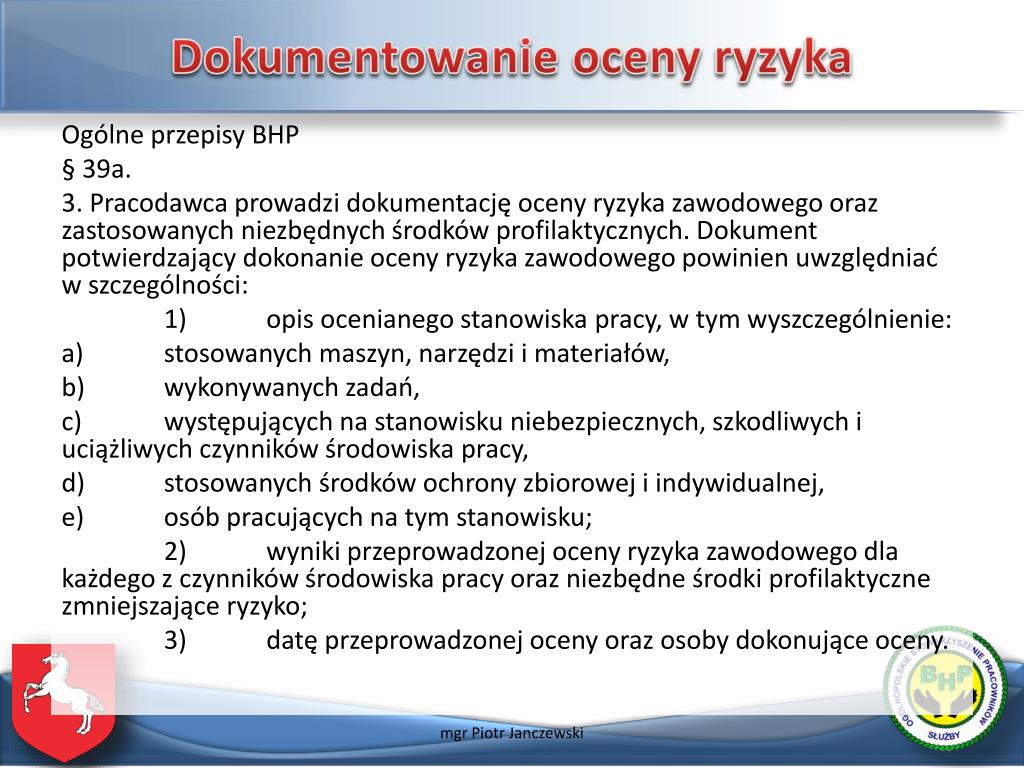 W Jakim Akcie Prawnym Jest Podana Definicja Oceny Ryzyka Zawodowego PPT - Ocena ryzyka zawodowego PowerPoint Presentation, free download