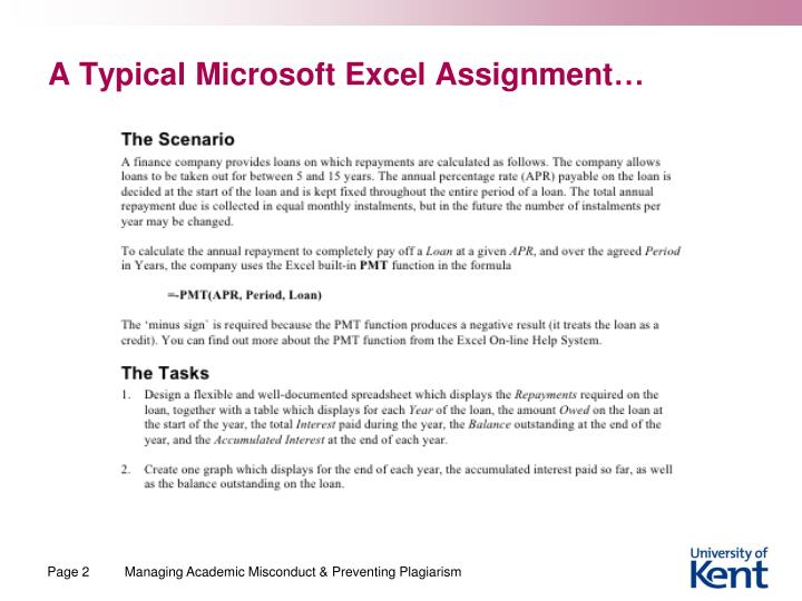 ppt plagiarism detection in microsoft excel assignments powerpoint microsoft excel assignments