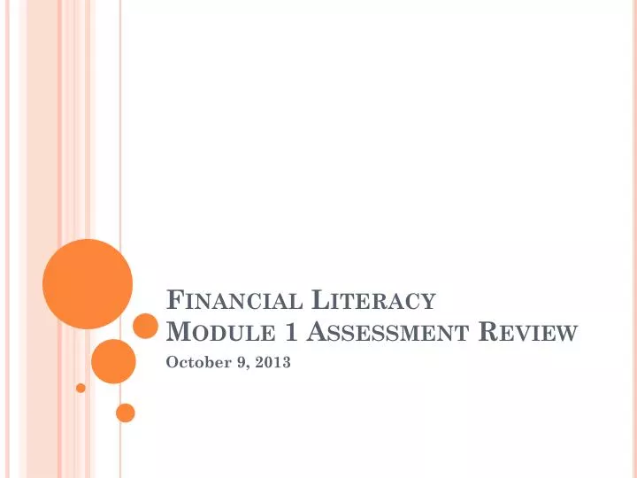 financial literacy module 1 assessment review n.