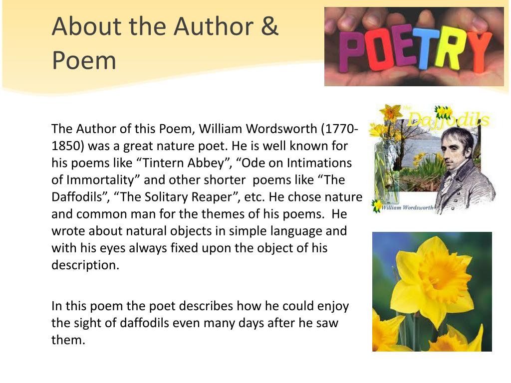 make a pictorial presentation of the poem the daffodils