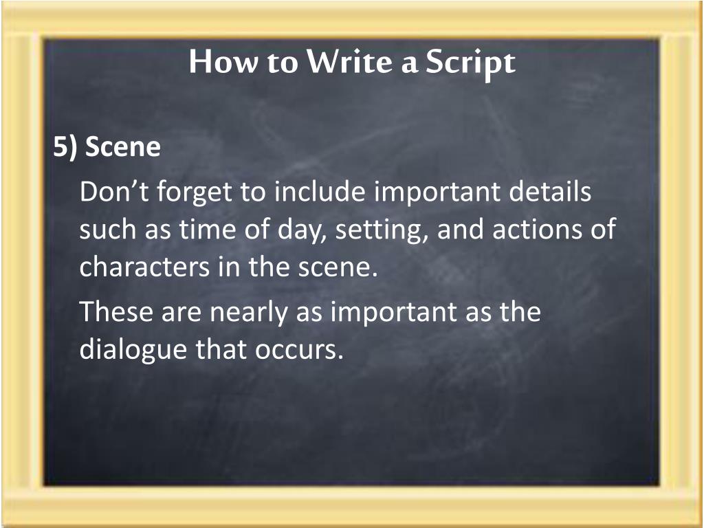 a script for presentation