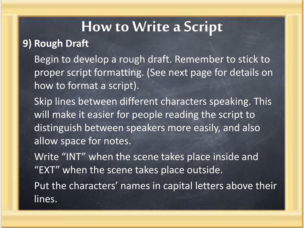 creative writing script ppt