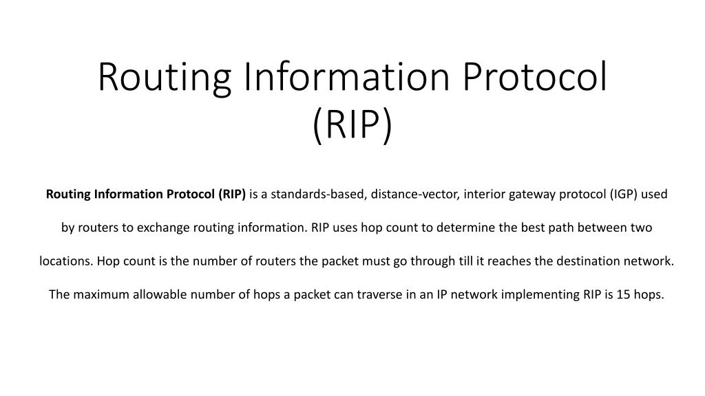 Ppt routing information protocol rip powerpoint presentation free