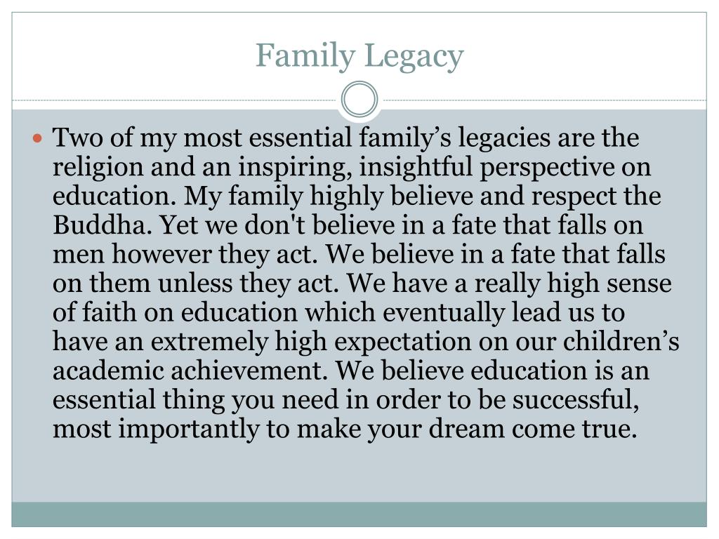 essay about family legacy