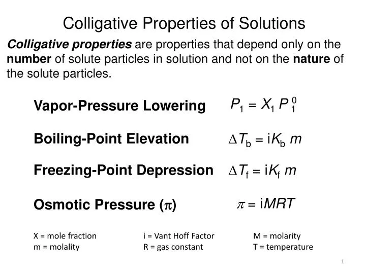 PPT Colligative Properties of Solutions PowerPoint Presentation, free