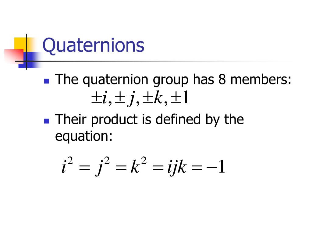 presentation of the quaternion group