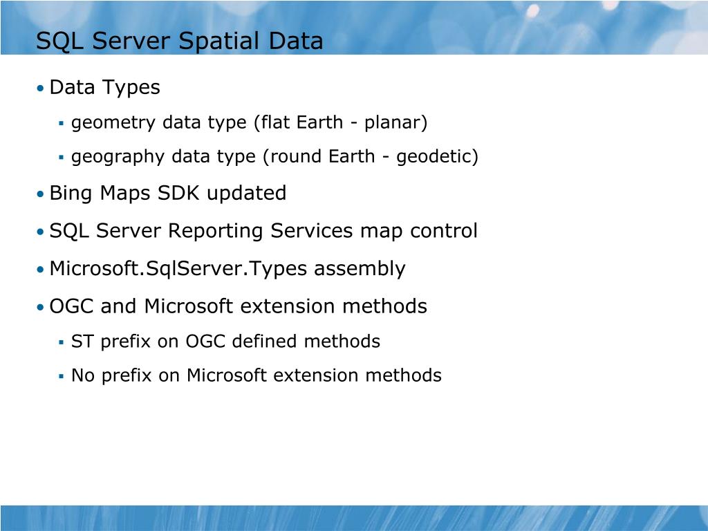 PPT - Module 19 Working with SQL Server ® 2008 R2 Spatial Data ...