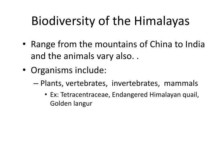 biodiversity of the himalayas n.