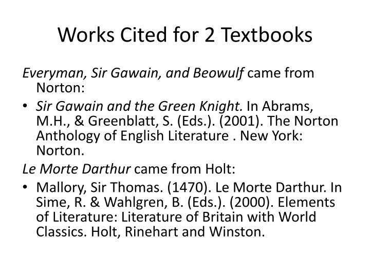 ppt citation tips for medieval texts powerpoint presentation id beowulf works cited