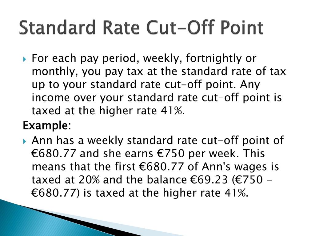 PPT 2 Cutoff points and Tax Credits PowerPoint Presentation, free