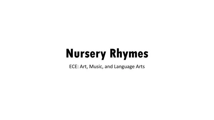 nursery rhymes n.