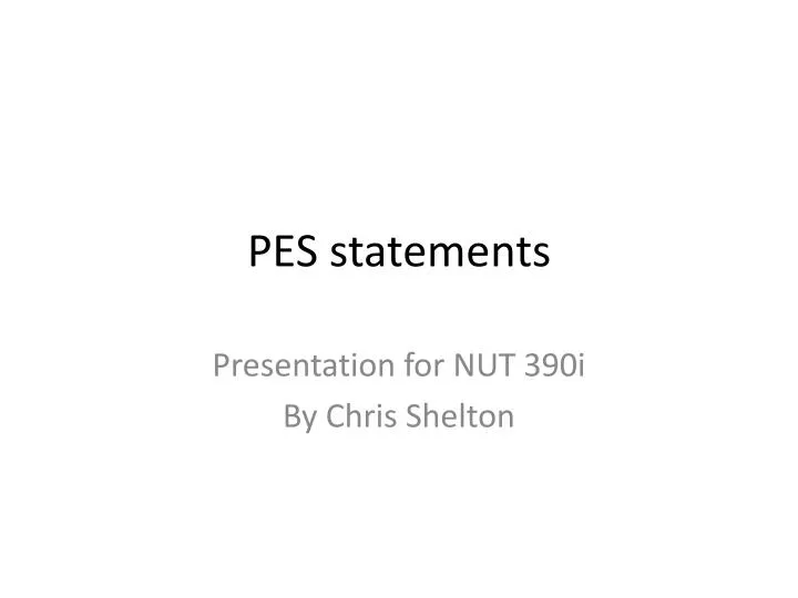 pes statement pes statement