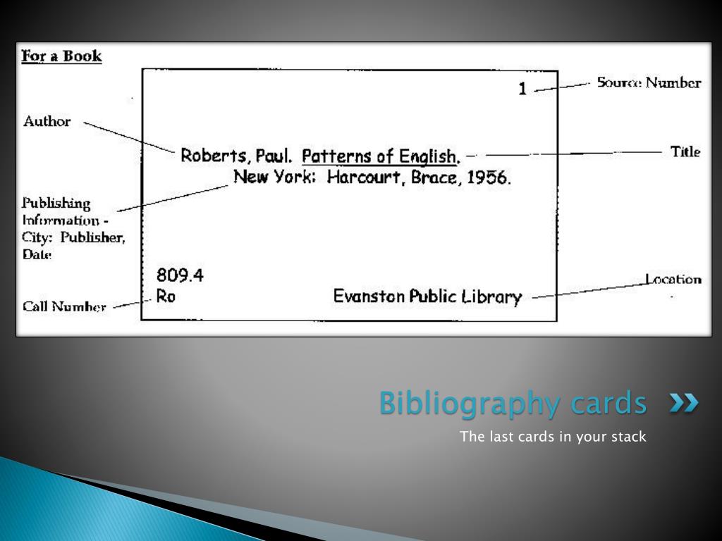 what is a bibliography card