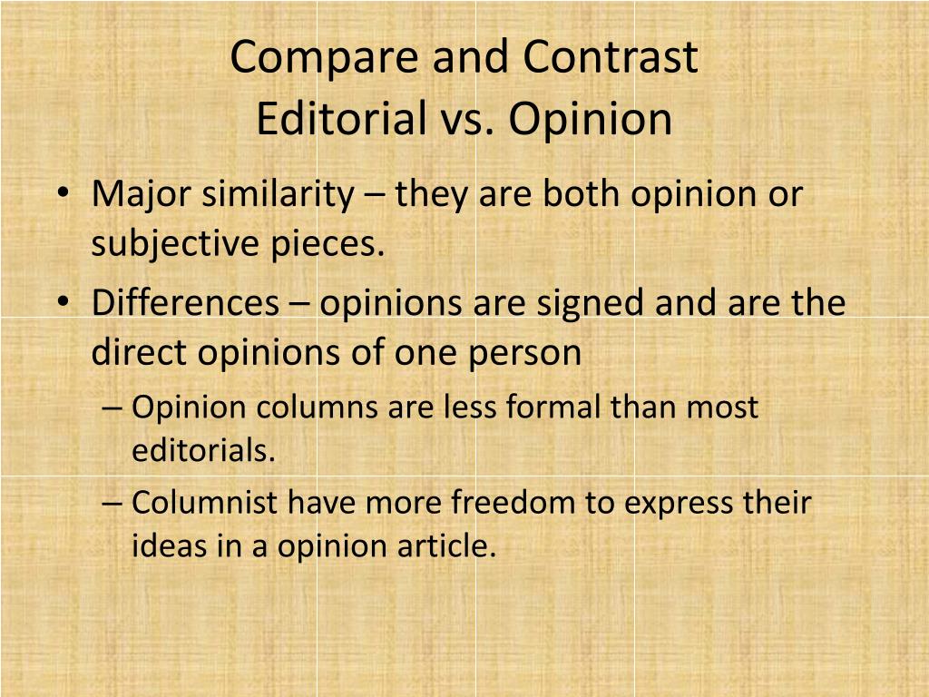 opinion essay vs editorial