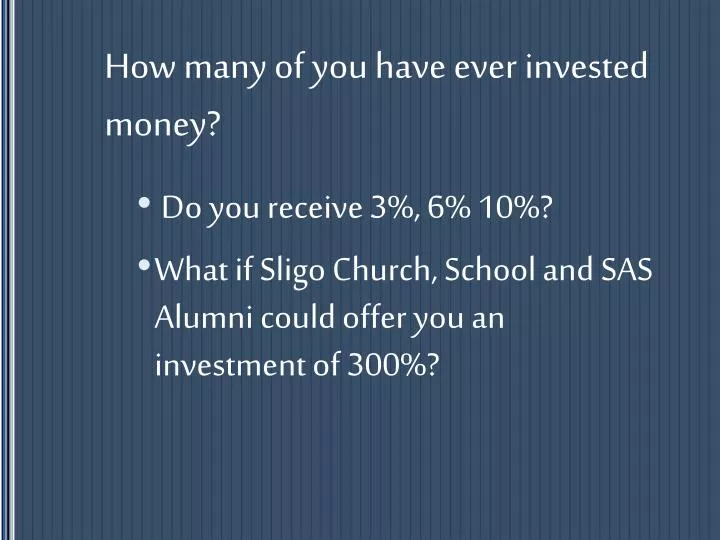 how many of you have ever invested money n.