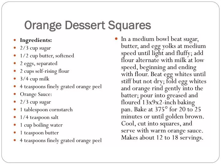 orange dessert squares n.