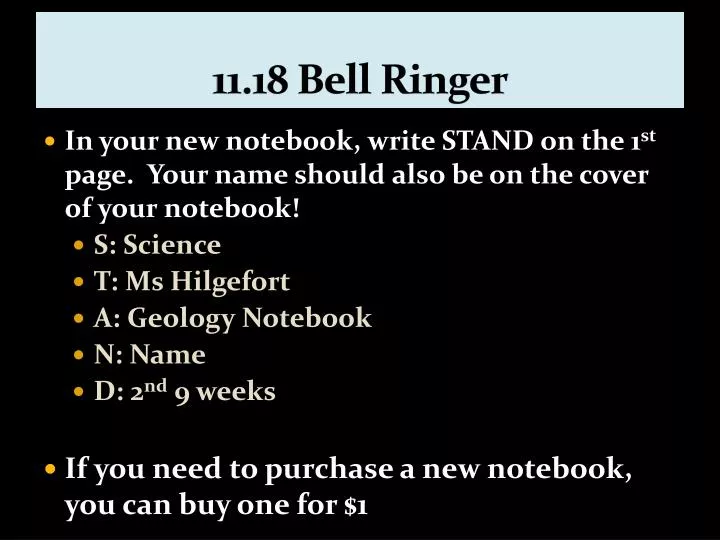 PPT 11.18 Bell Ringer PowerPoint Presentation, free download ID2435589