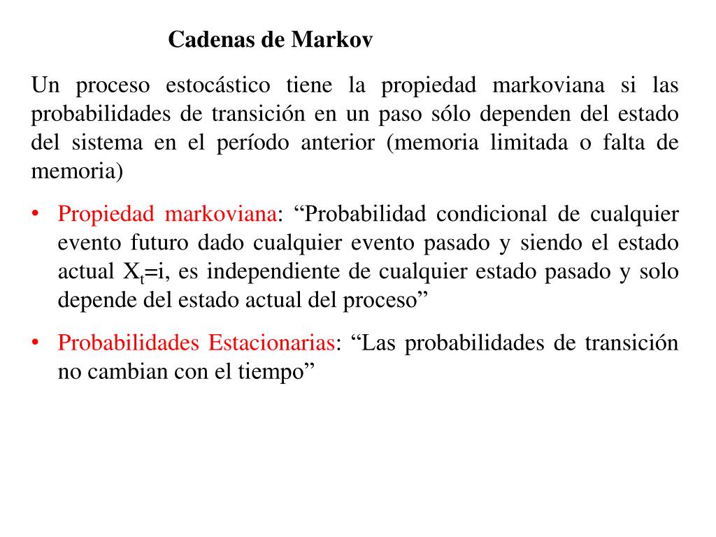PPT - Cadenas de Markov PowerPoint Presentation, free download - ID:2435944