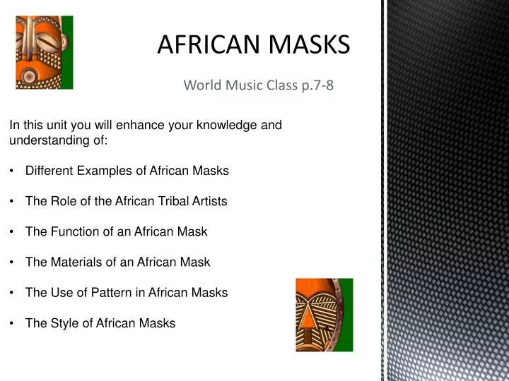 african masks powerpoint presentation