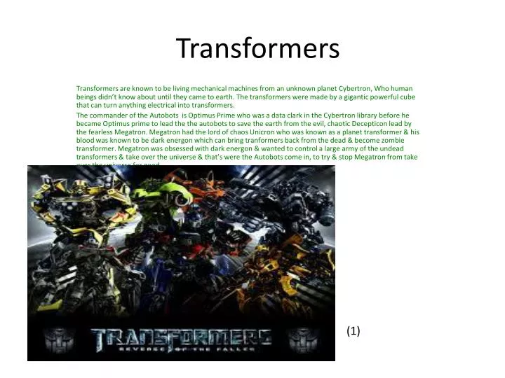 transformers n.