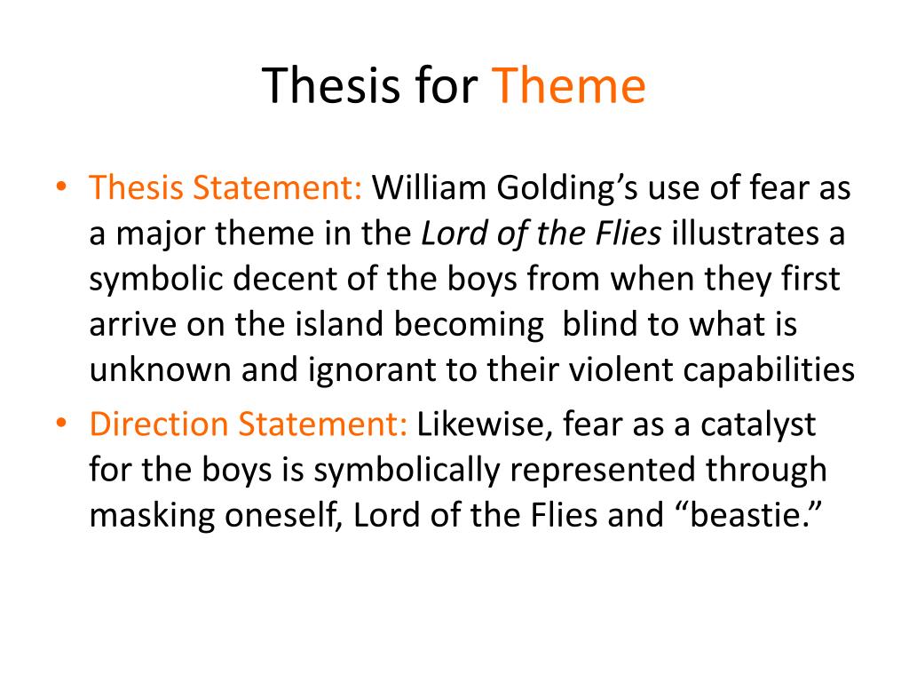 whats a good thesis statement for lord of the flies